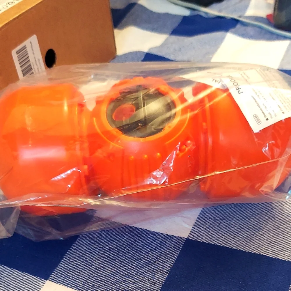 NEW Bright Orange dog Toy in Packaging